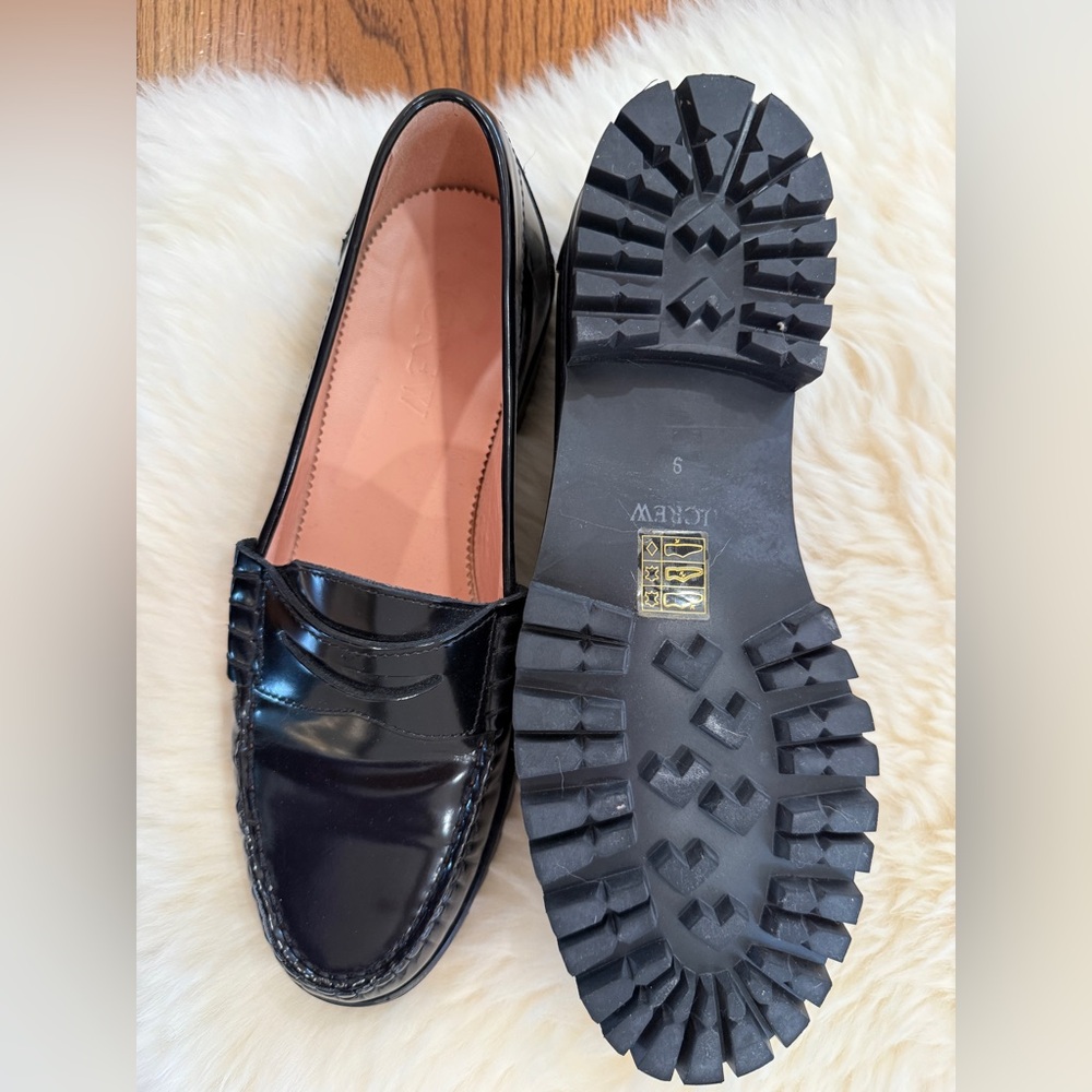 J Crew Winona Black Patent Leather Penny Loafers - Picture 4 of 5